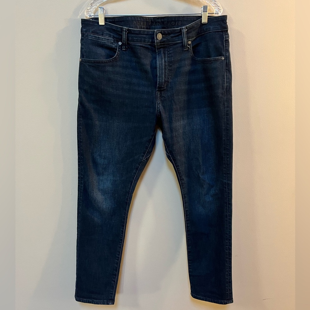 American Eagle Jeans Mens Size 36 x 30 Airflex Plus Slim Fit Dark Blue